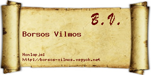 Borsos Vilmos névjegykártya